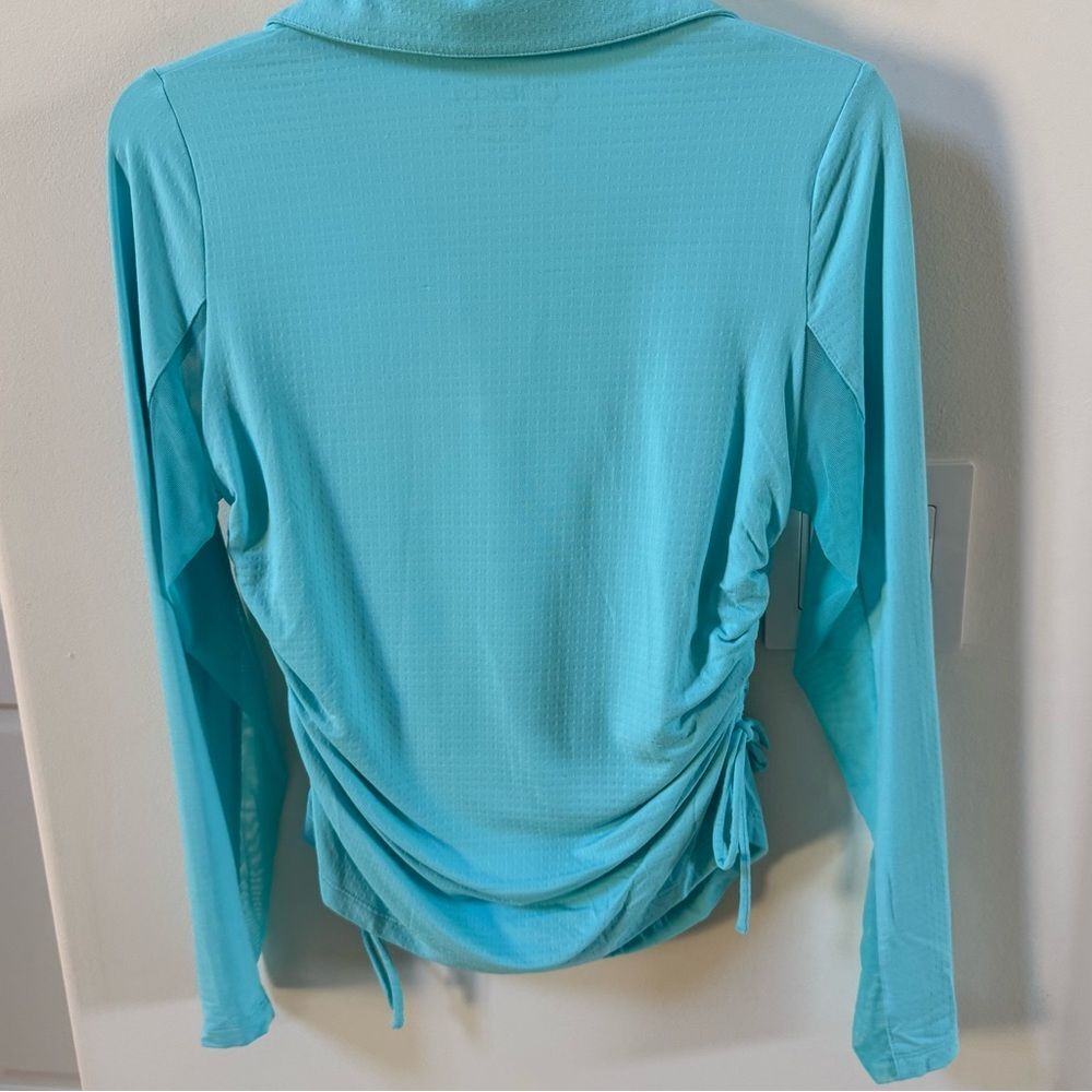 IBKUL Adjustable Length Long Sleeve Polo in Seafoam S NWOT - Picture 5 of 13